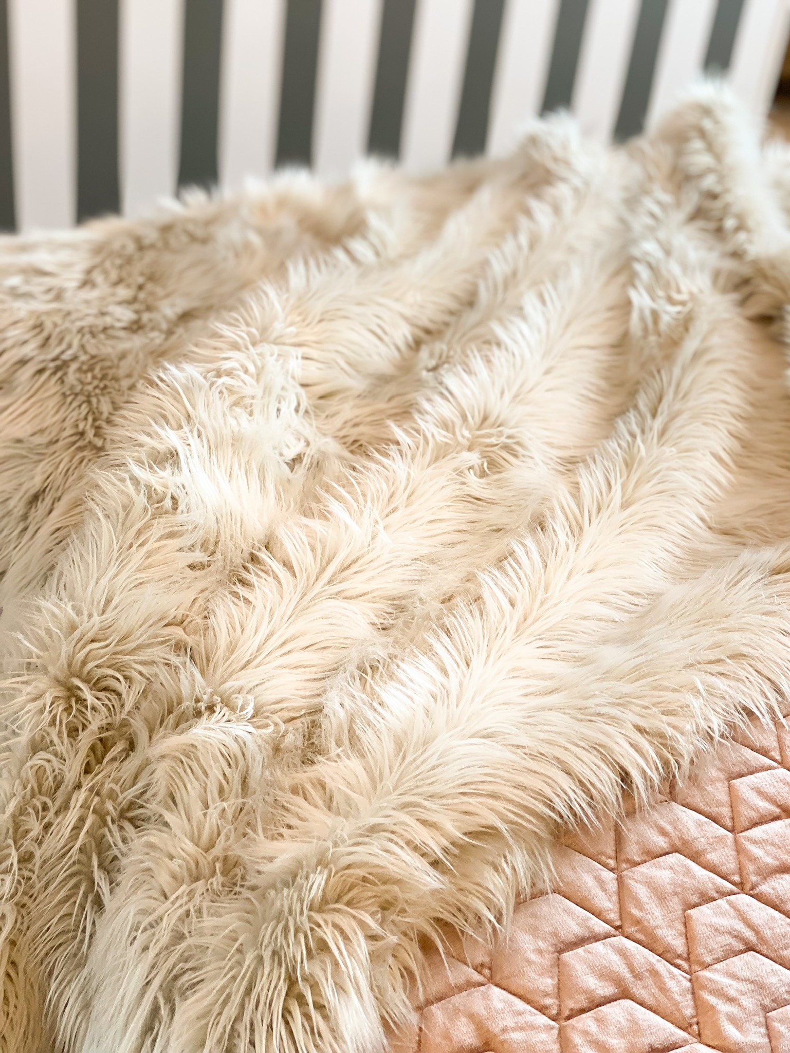 Its all about the detailing with this stylish fur blanket bedspread in hale