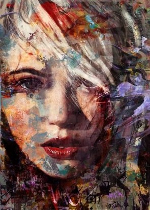 Woman’s face artwork by yossi kotler